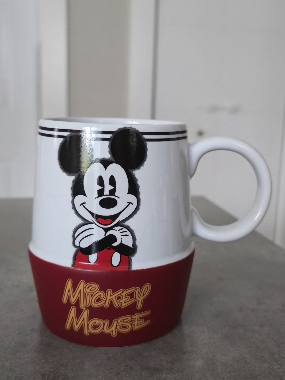 Disney Mickey Mouse White and Red Ceramic Mug